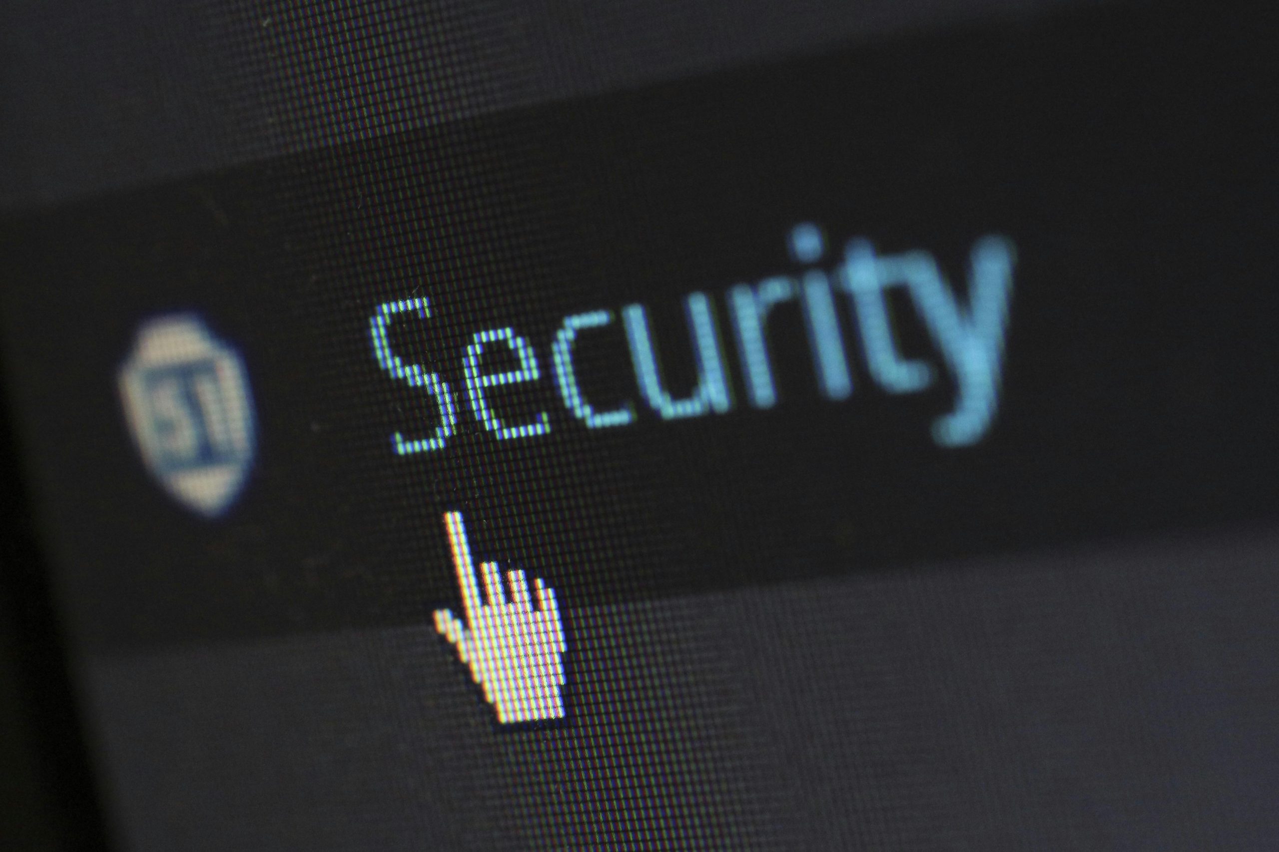 Computer cursor clicking on a link labeled “Security”