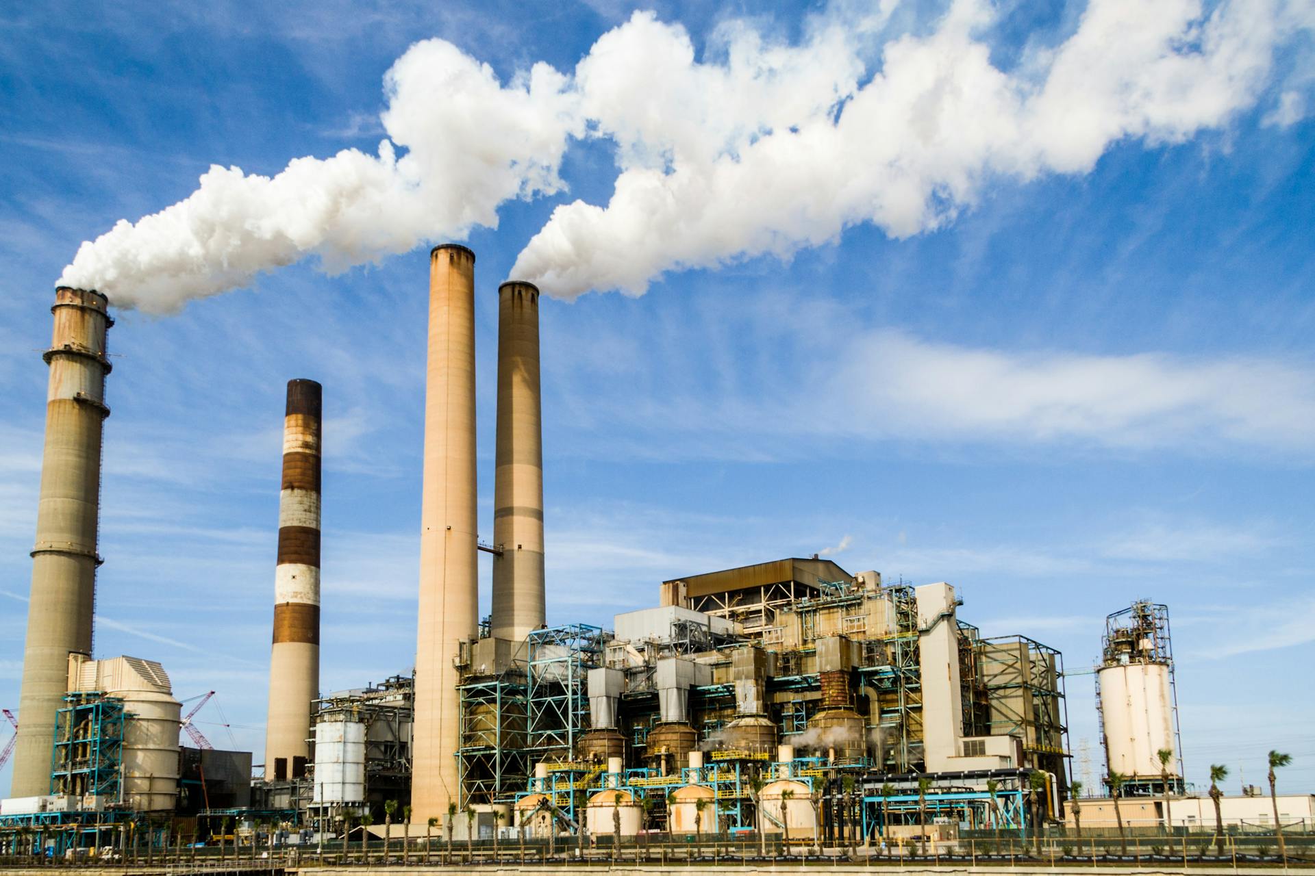Oil refinery.